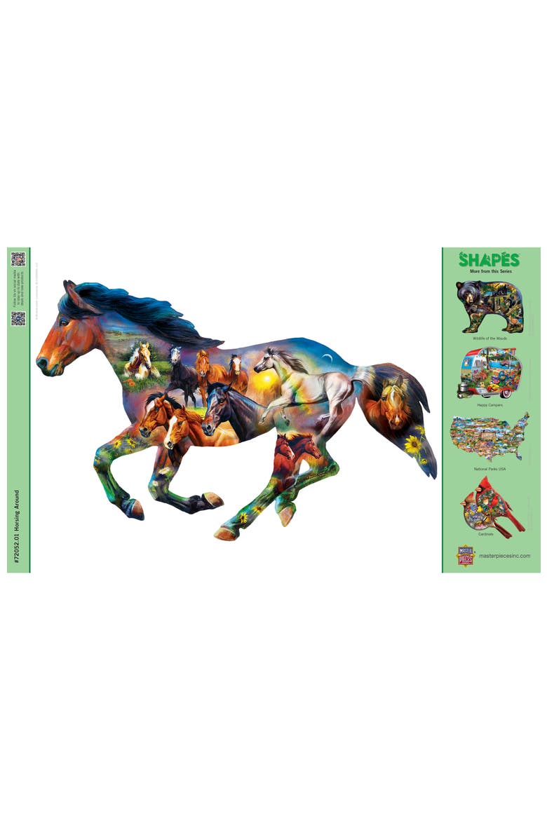 Horsing Around 1000 Piece Shaped Puzzle, Alternate, color, Multicolor