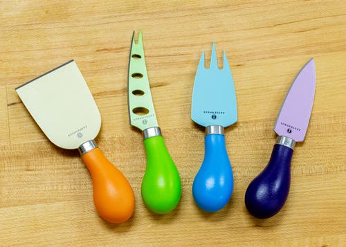 Zassenhaus Easy Cut Cheese Knife Set, 4 Pieces, Assorted Colors In Multicolored