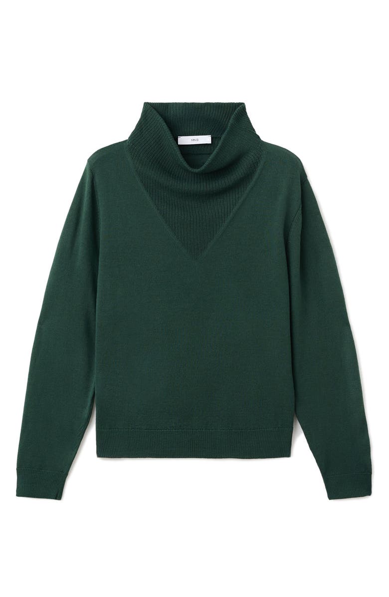 MANGO Turtleneck Sweater, Alternate, color, Dark Green
