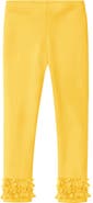 CITY THREADS Girls Soft 100% Cotton Ruffle Leggings