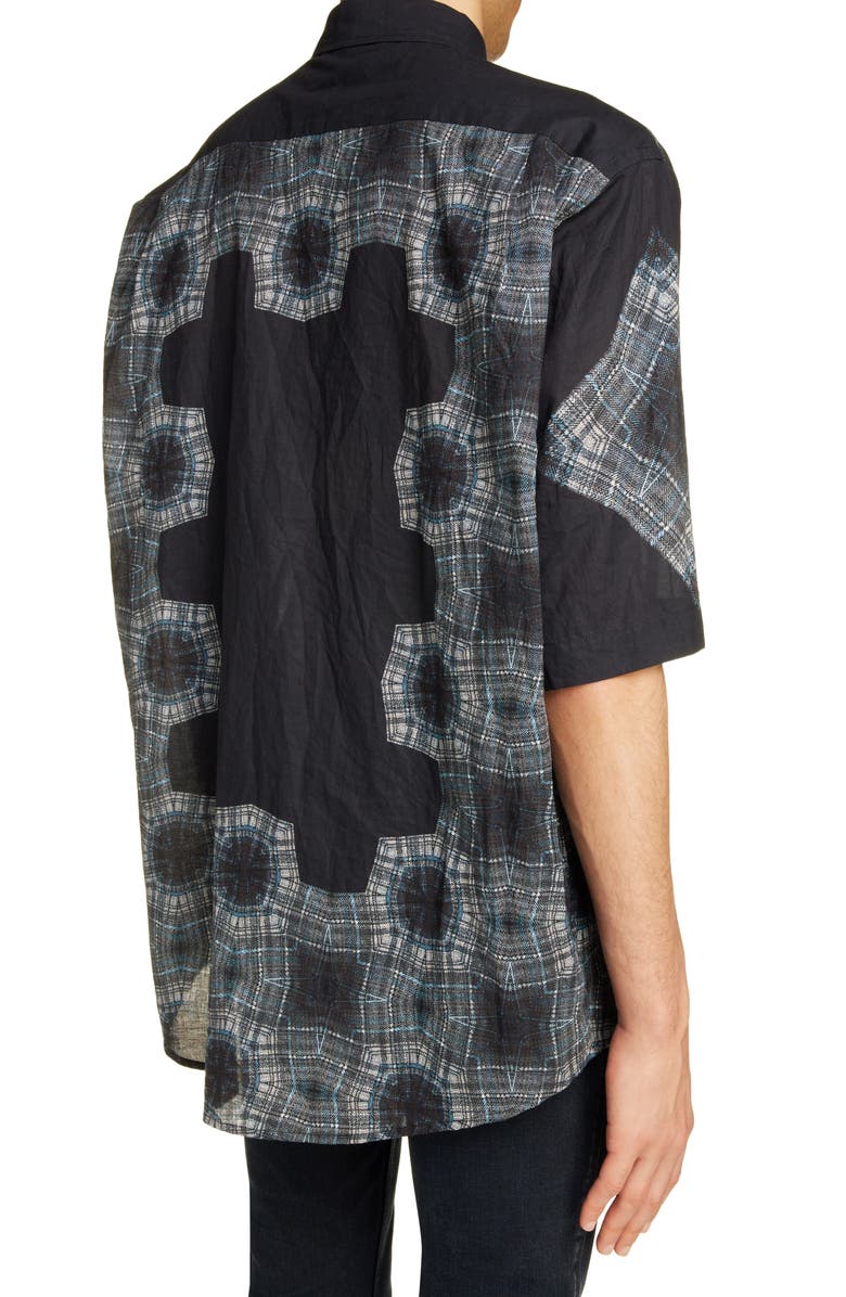 Acne Studios Kaleidoscope Print Short Sleeve Button-Up Shirt, Alternate, color,