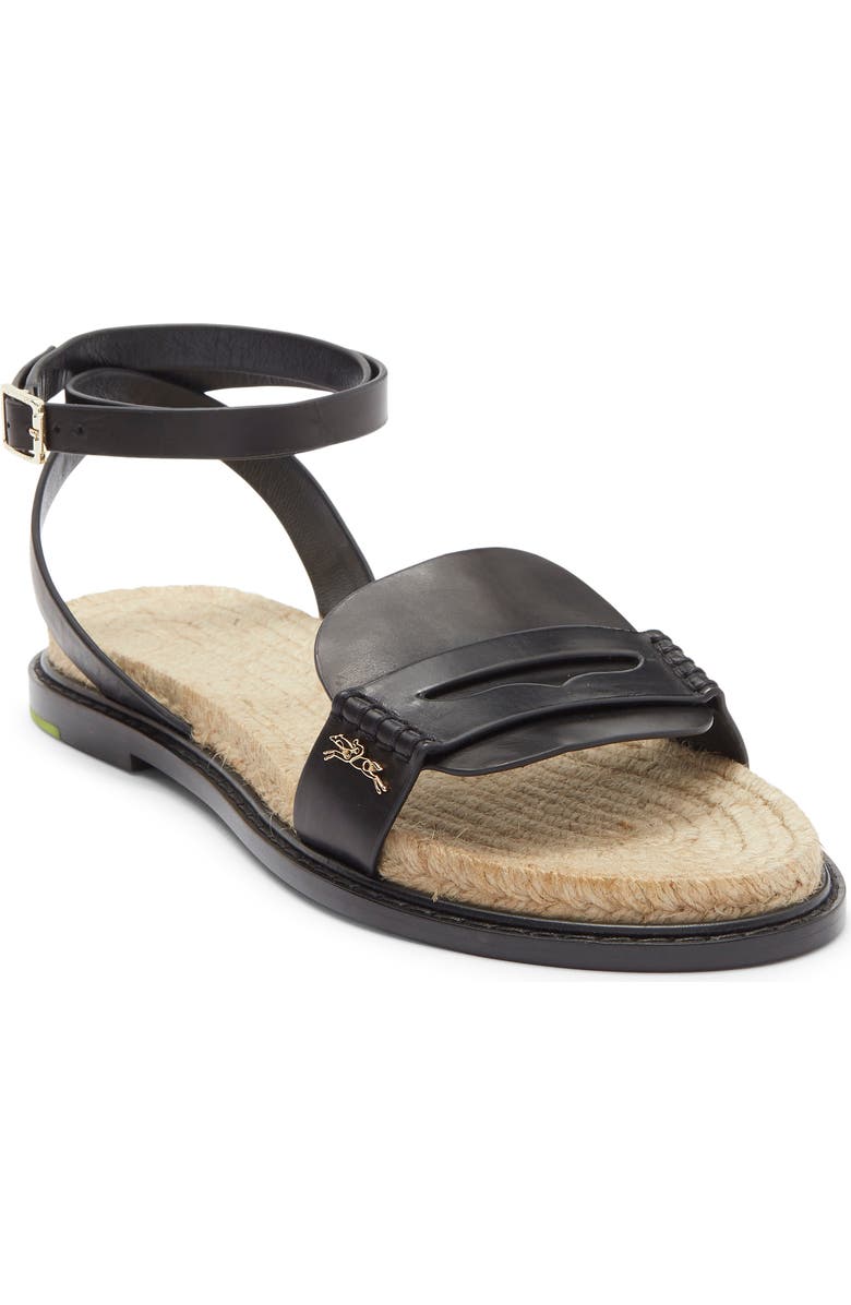 Longchamp Jute Sandal, Main, color, Black