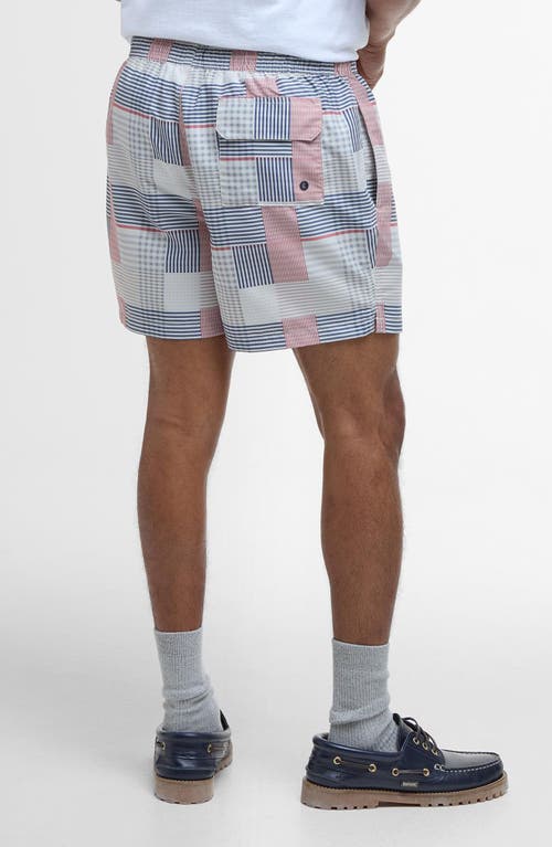 Barbour Patch Swim Trunks In Washed Stone Beige