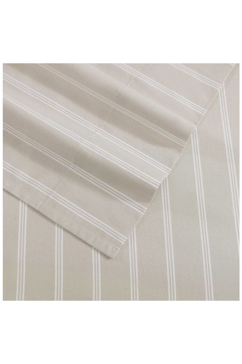 Effortless Stripe Cotton Percale Sheet Set, Alternate, color, LIGHT BEIGE