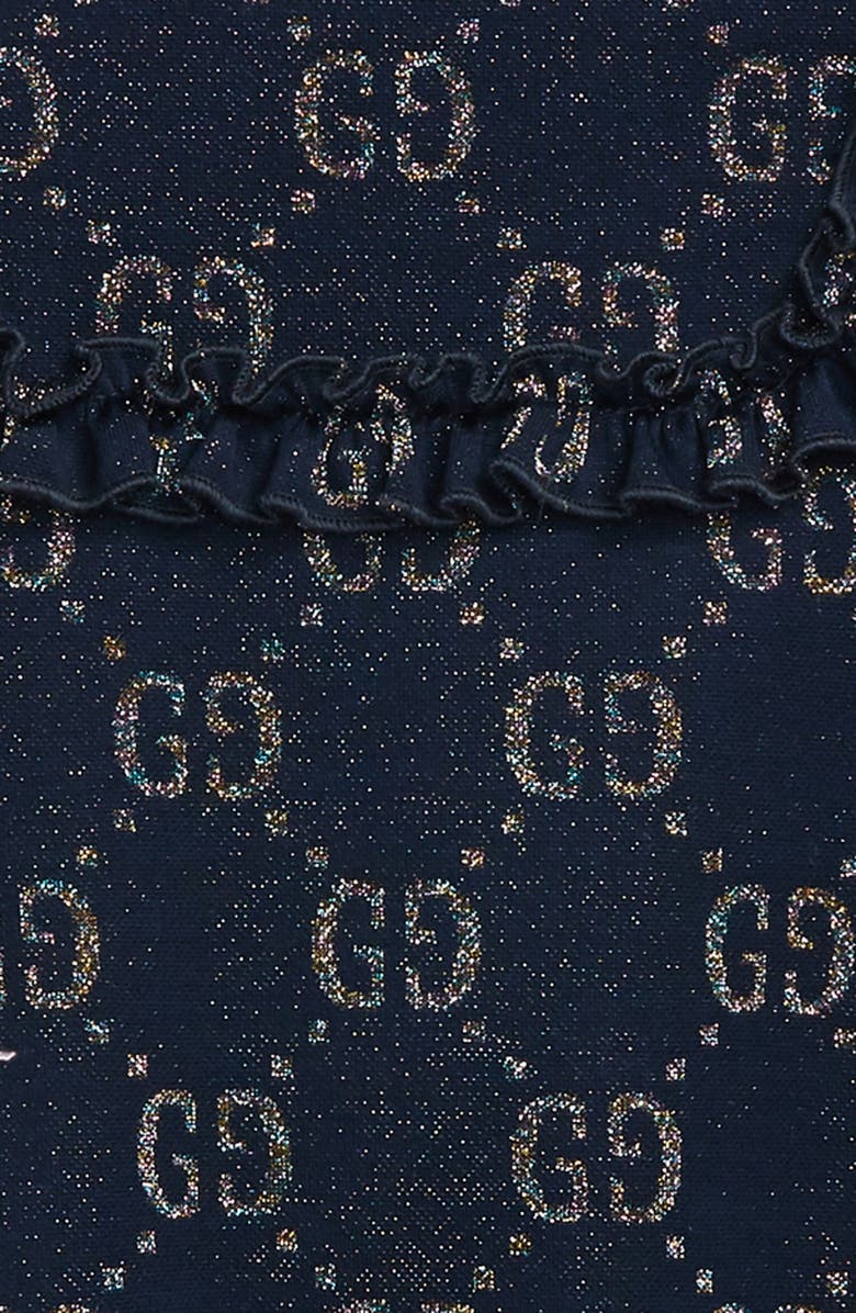 Gucci GG Logo Lamé Jersey Dress, Alternate, color, 