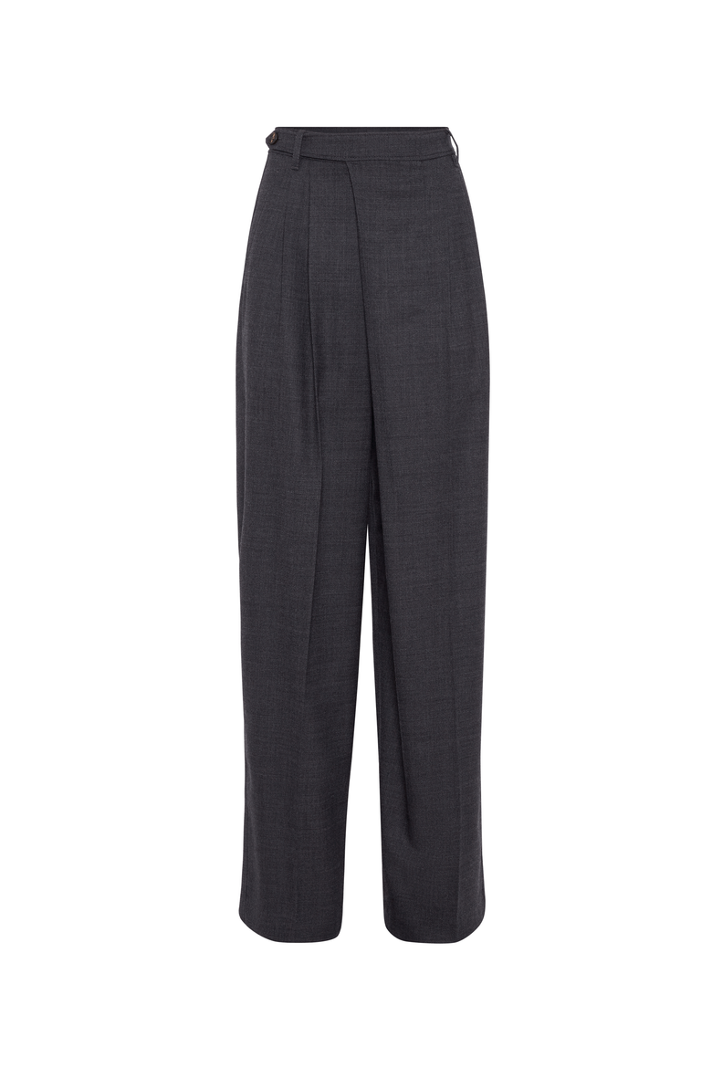 Loose Wrapped trousers, Main, color, Dark Grey