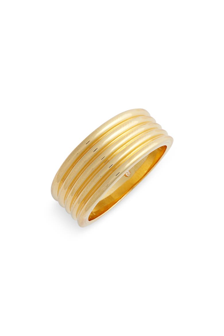 Fine Rib Band Ring, Main, color, 14K GOLD PLATED
