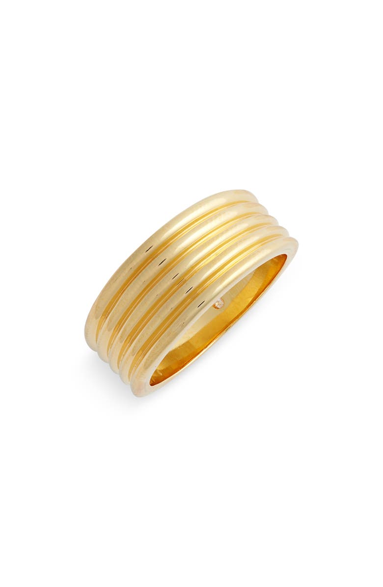 Nordstrom Fine Rib Band Ring, Main, color, 14K Gold Plated