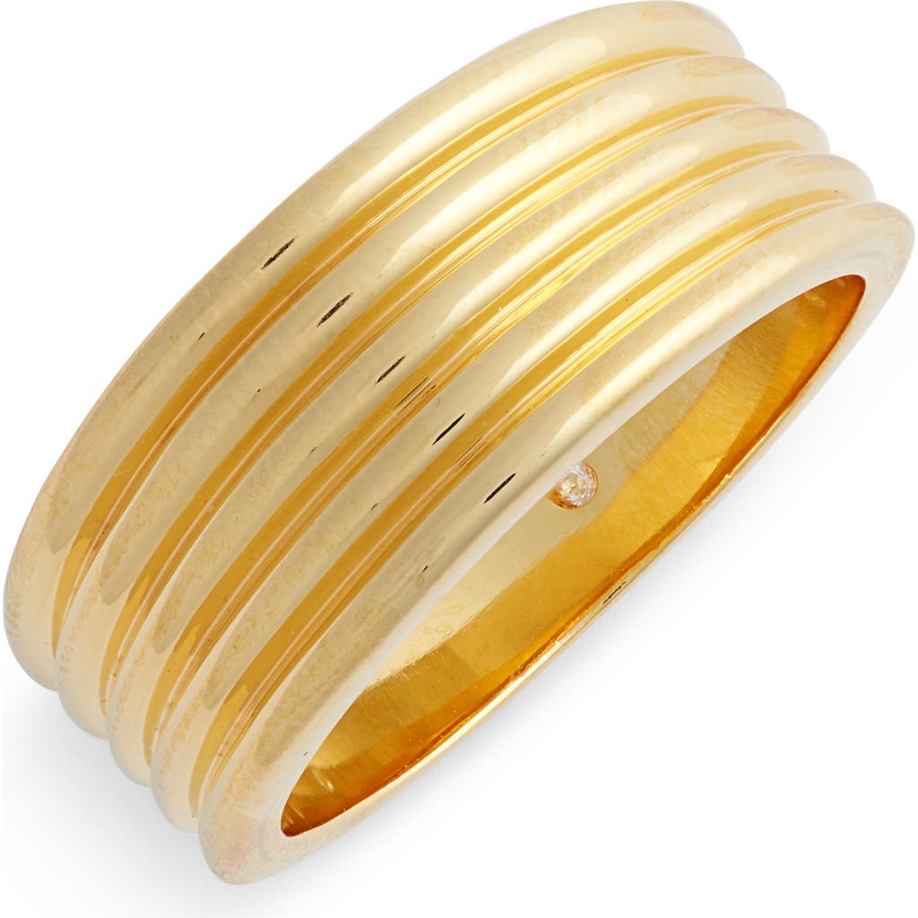 Nordstrom Fine Rib Band Ring In Gold