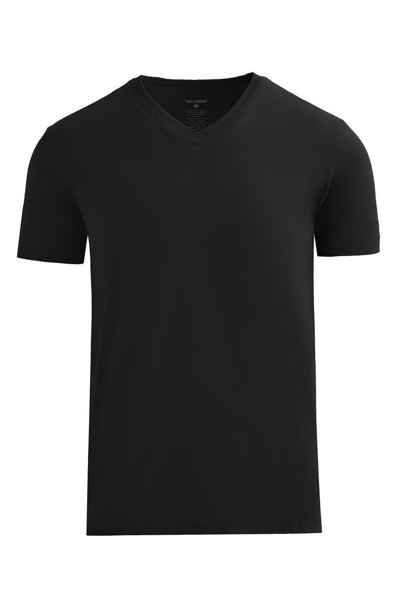 True Classic Short Sleeve V-Neck T-Shirt, Alternate, color, Black