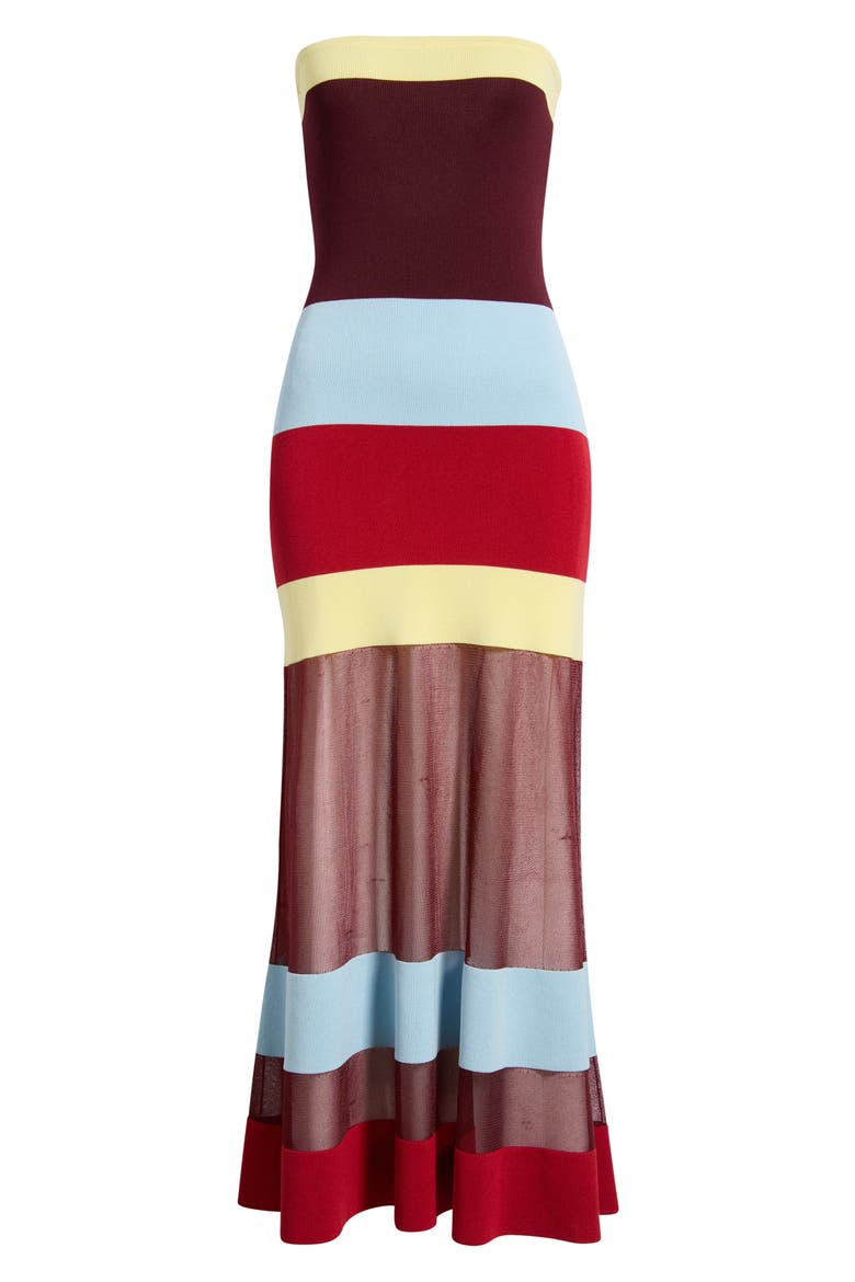 The Nola Strapless Maxi Dress, Alternate, color, SNG CRA NF DAB STRP
