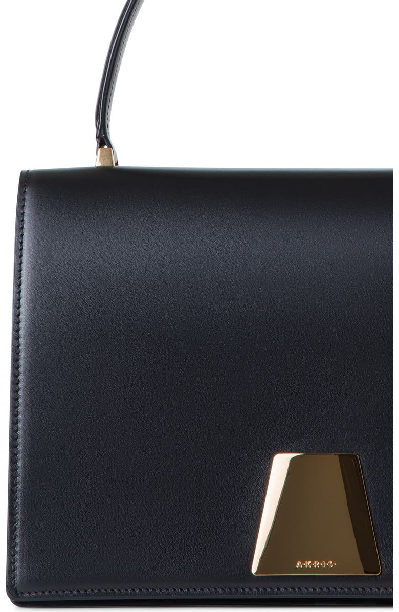 Akris Medium Alice Leather Top Handle Bag, Alternate, color, Black