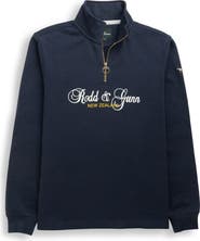 Rodd & Gunn Jubilee Embroidered Logo Cotton French Terry Quarter Zip Pullover