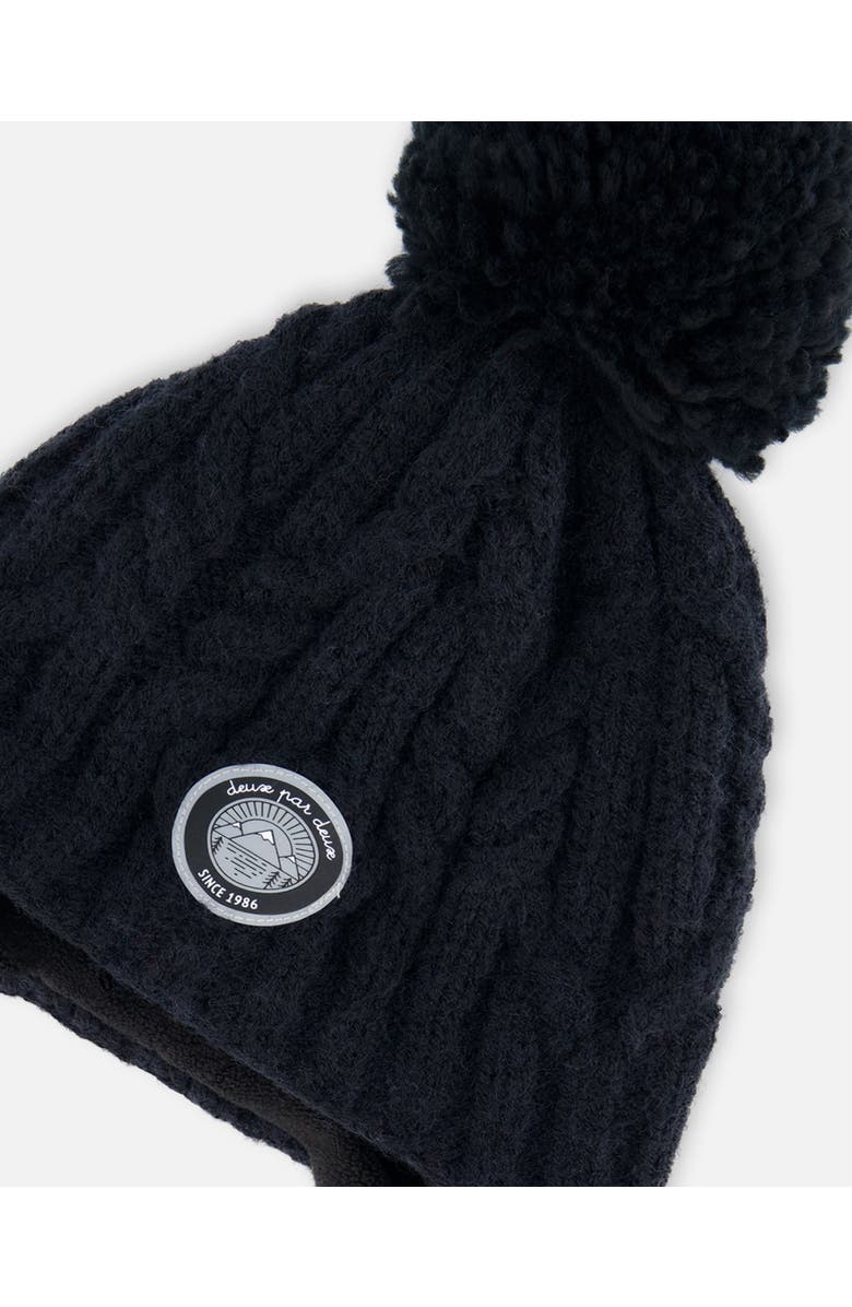 Deux par Deux Kids Unisex Peruvian Knit Hat Black, Alternate, color, Anthracite