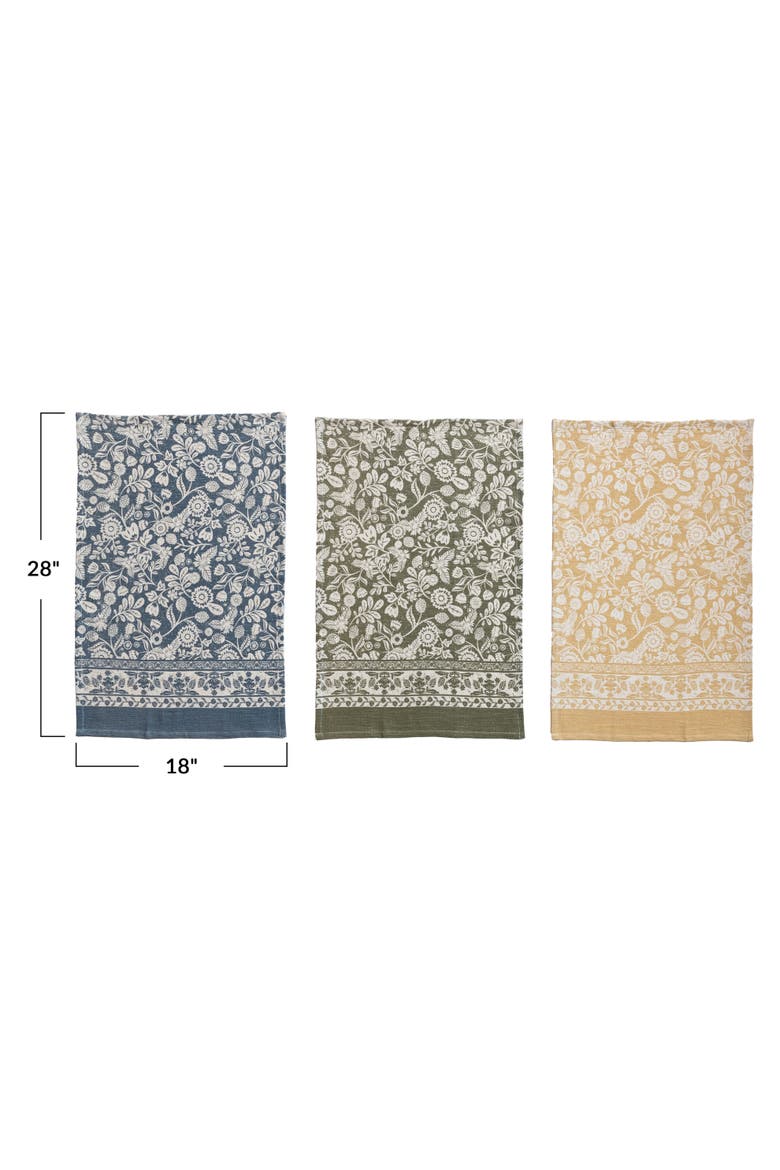 Blossom Cotton Tea Towel, Multicolor, Set of 3, Alternate, color, Multicolor