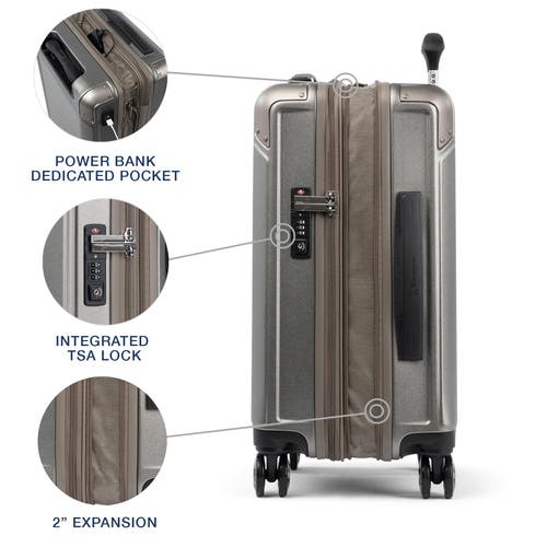 Travelpro Platinum Elite Hardside Expandable Carry-on 21-inch Spinner In Metallic Sand