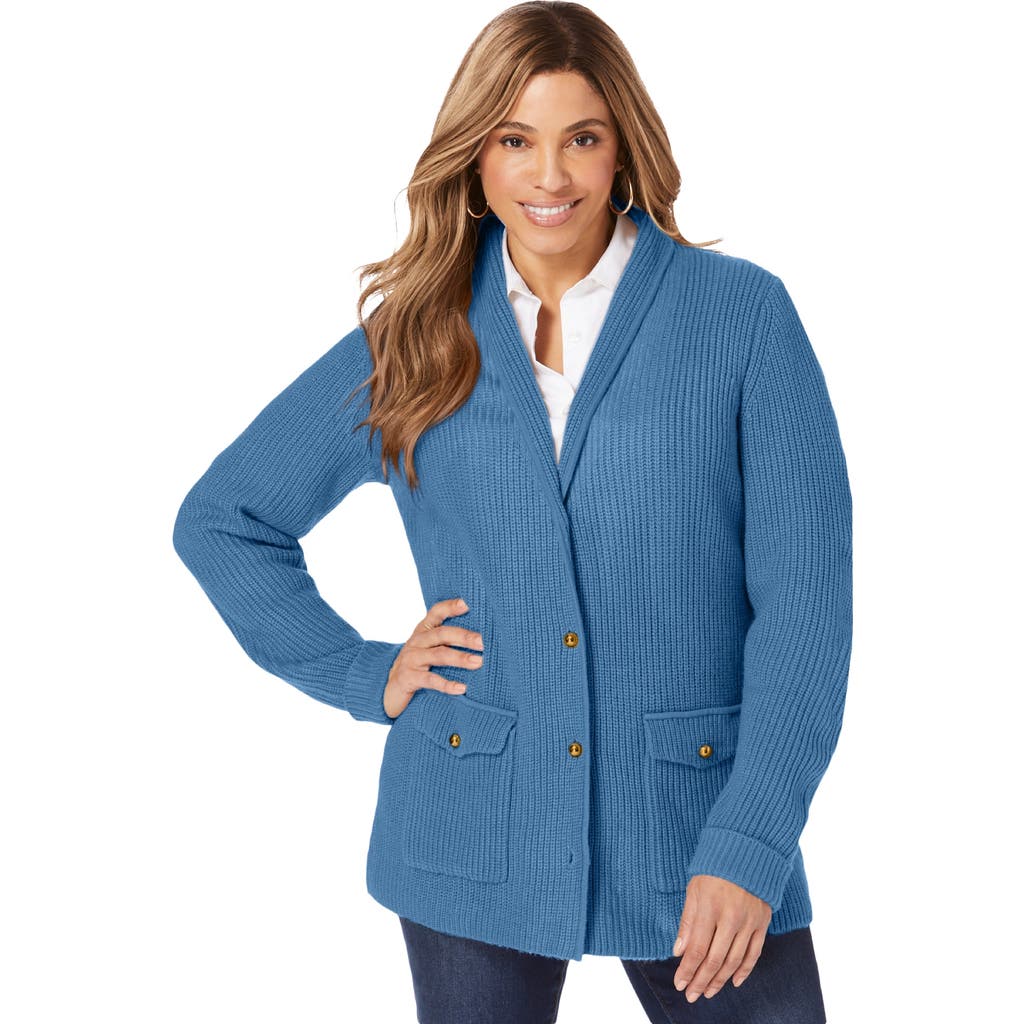 Jessica London Shaker Blazer In Blue