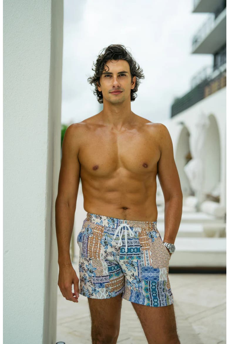 Eli Shorts, Alternate, color, Baby Blue Mosaic