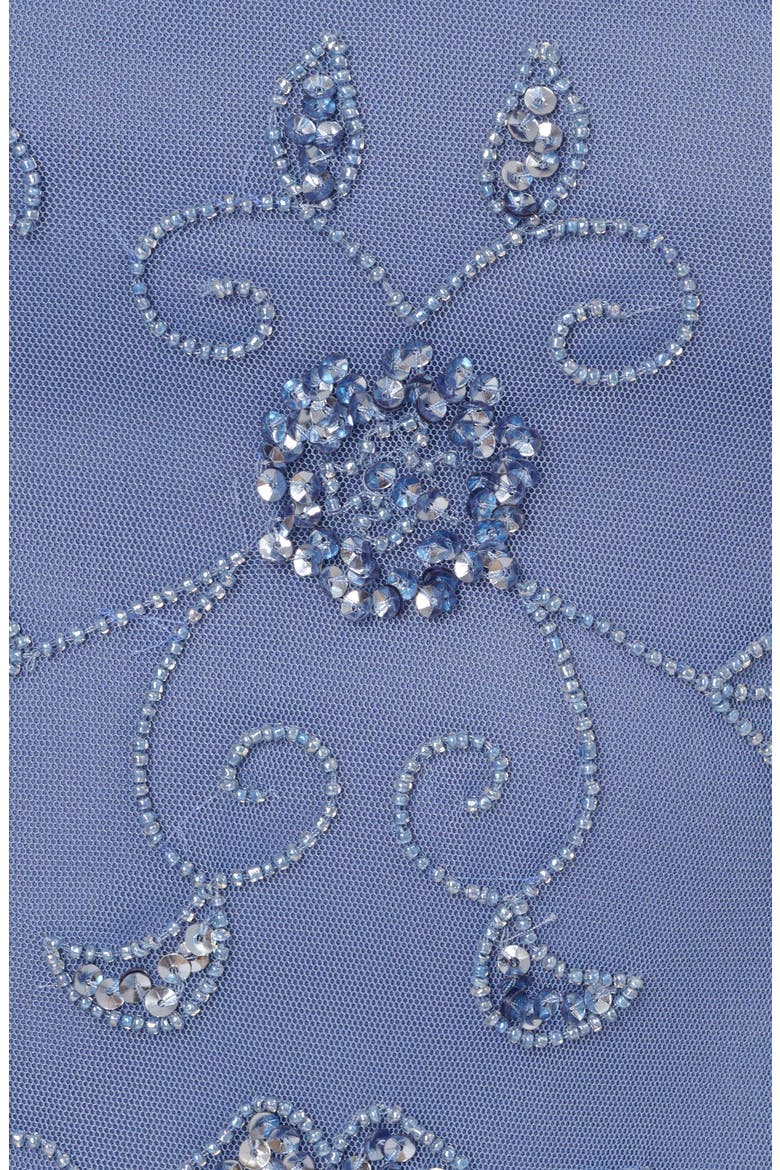 Beaded Mesh Cocktail Dress, Alternate, color, FRENCH BLUE
