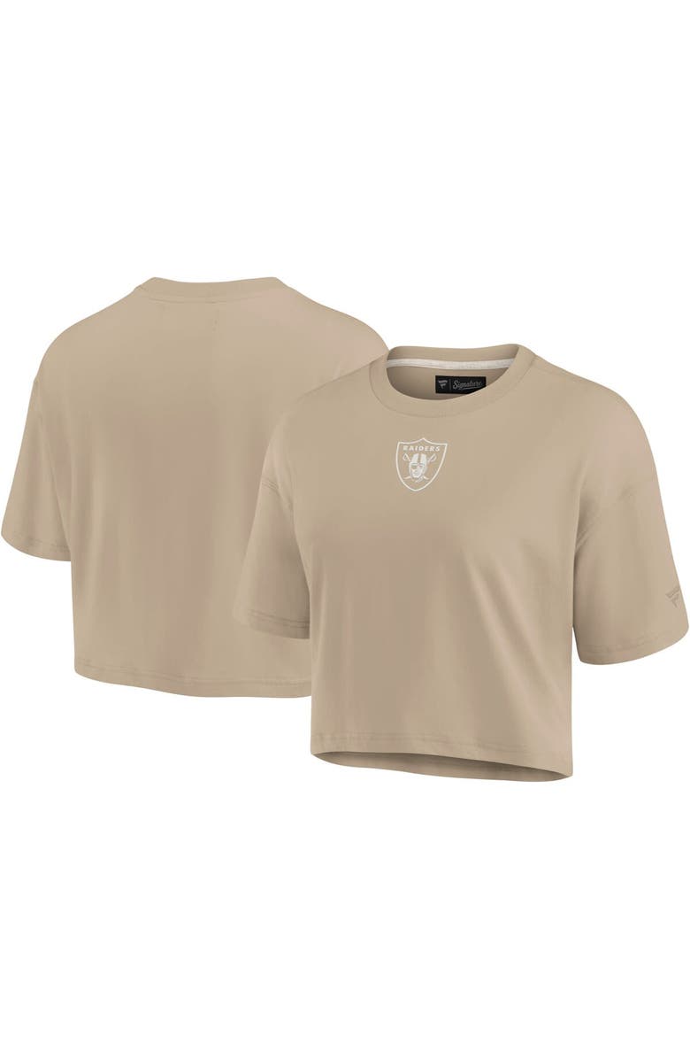 Fanatics Signature Women's Fanatics Signature Khaki Las Vegas Raiders Elements Super Soft Boxy Cropped T-Shirt, Alternate, color, 