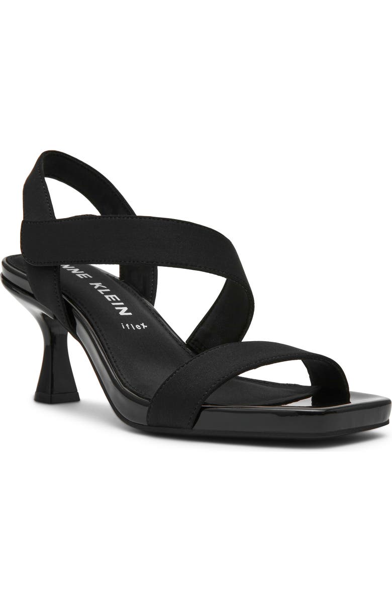 Anne Klein Justin Kitten Heel Sandal, Main, color, Black Stretch