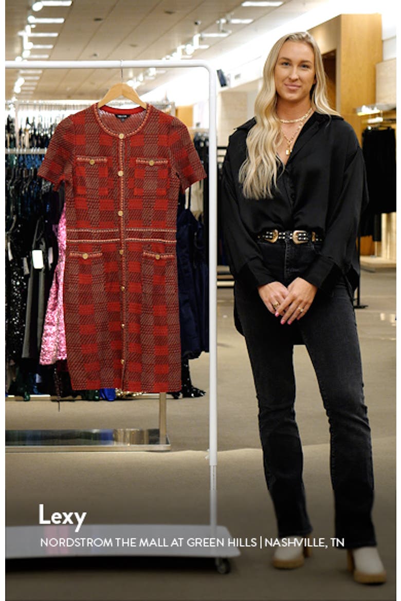 Bold Plaid Knit Sheath Dress video