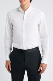 BOSS Hank Slim Fit Stretch Cotton Tuxedo Shirt