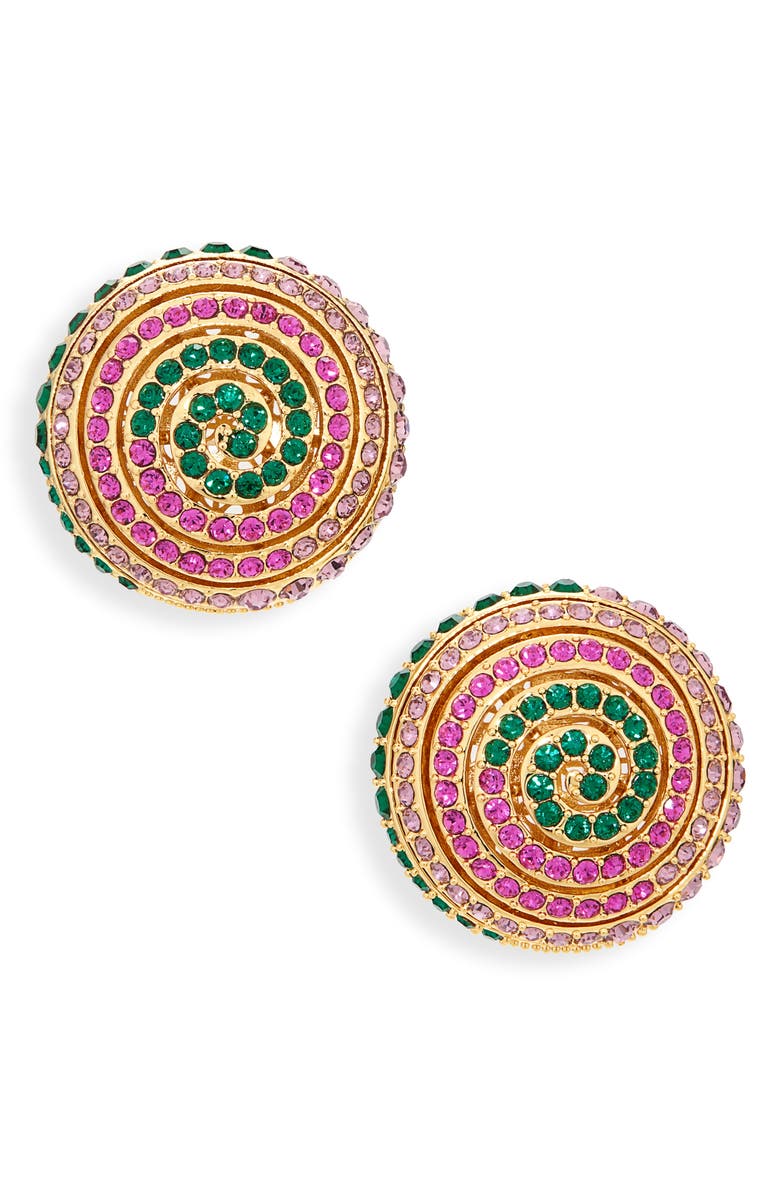 Lele Sadoughi Spiral Crystal Button Stud Earrings, Main, color,