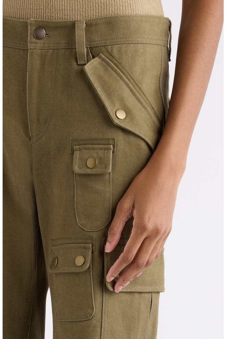 Josine Cotton Twill Flare Crop Cargo Pants, Alternate, color, KHAKI