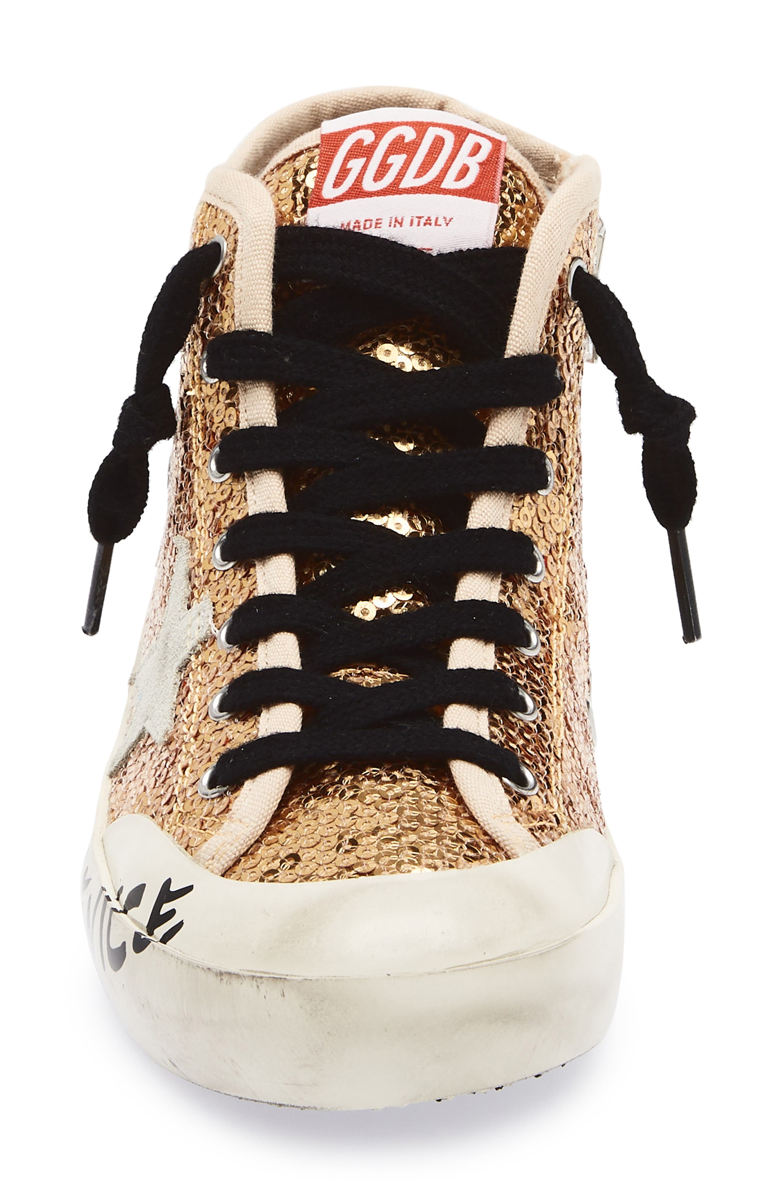 Golden Goose Kids' Francy Penstar Sequin High Top Sneaker, Alternate, color, Gold/ Ice/ Bluette
