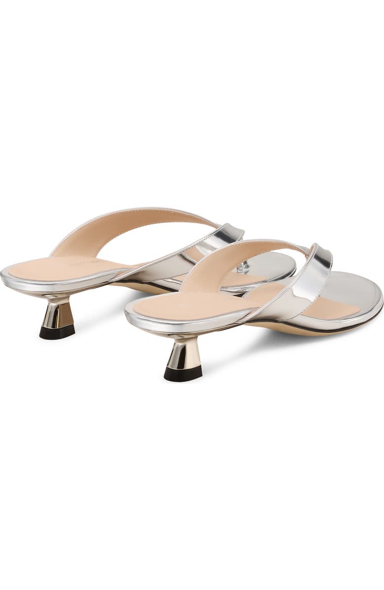 Stuart Weitzman Rio Kitten Heel Sandal, Alternate, color, Silver