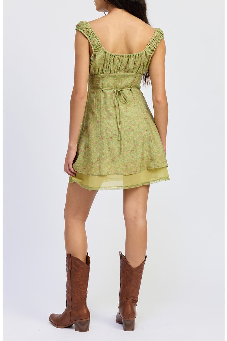 Jenny Mini Dress, Alternate, color, LIGHT GREEN DITSY