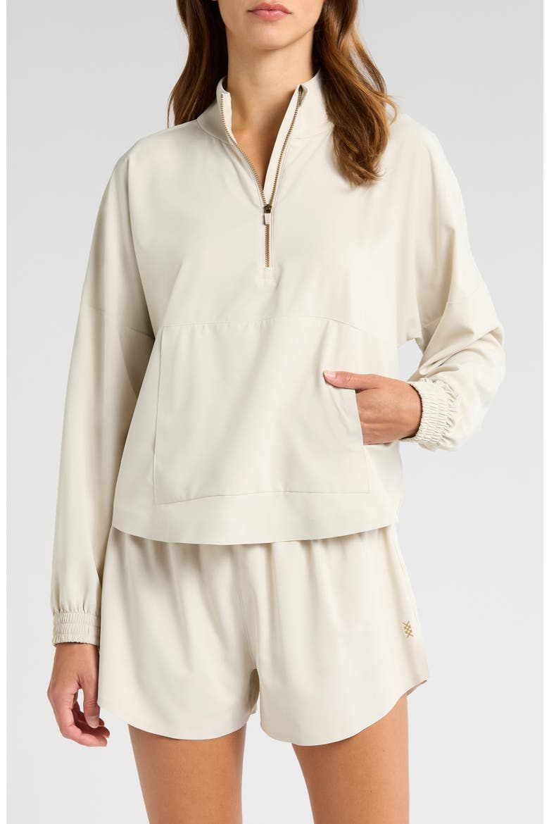 Mirage Water-Repellent Half-Zip Jacket, Main, color, SAND
