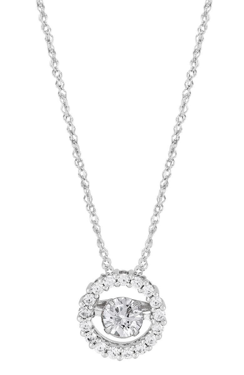 Frankie & Zoe Lab-Grown Diamond Pendant Necklace, Main, color, White Gold