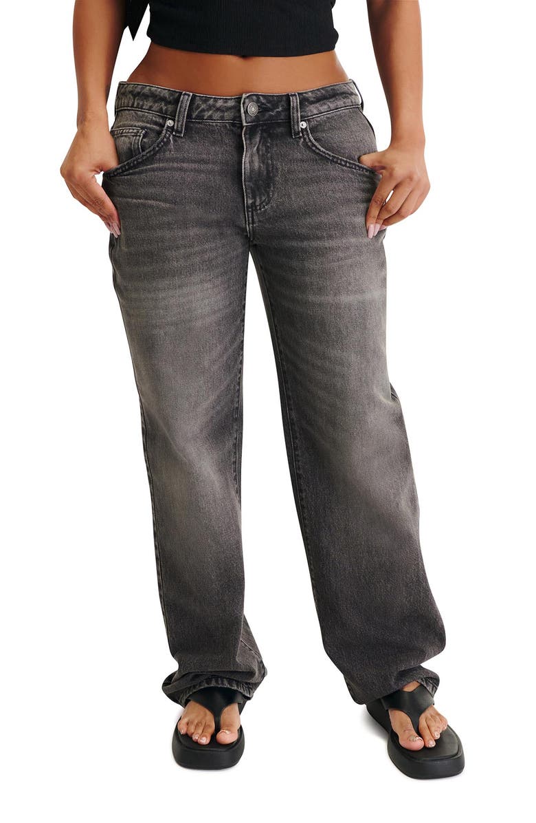 Cotton On Women's Curvy Low Rise Straight Jean, Main, color, Domino Black