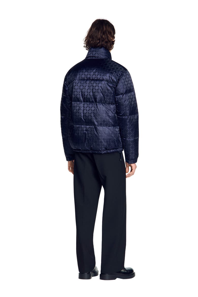 Water-repellent cross-motif puffer, Alternate, color, Midnight blue