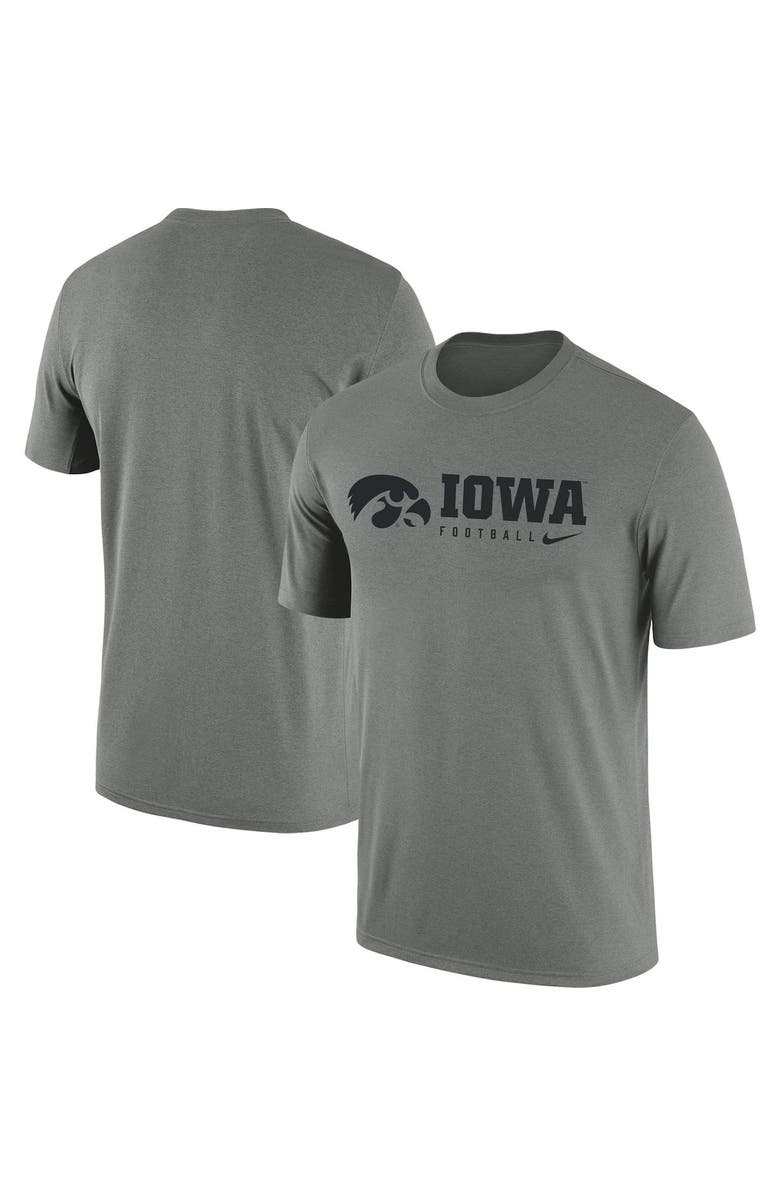 Nike Men's Nike Heather Gray Iowa Hawkeyes Team Legend Performance T-Shirt, Main, color, 