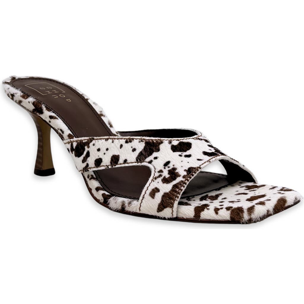 SHUSHOP Fargo Slide Sandal in Cow Print Calf Hair at Nordstrom, Size 7
