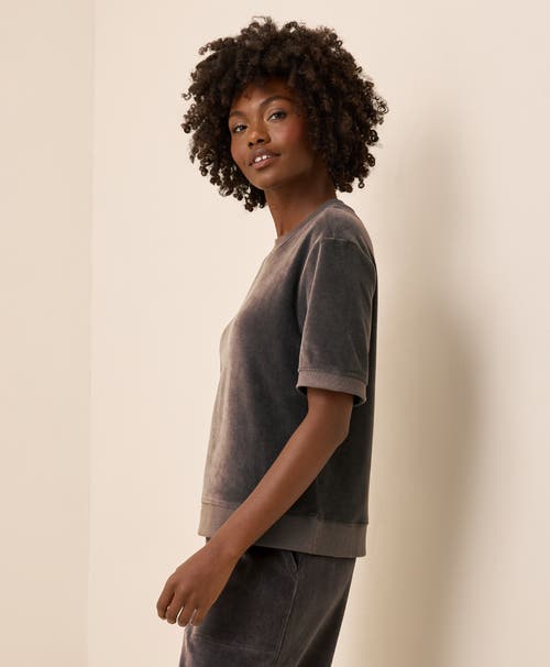 Pact Organic Cotton Pure Velour Sweatshirt Tee In Gray