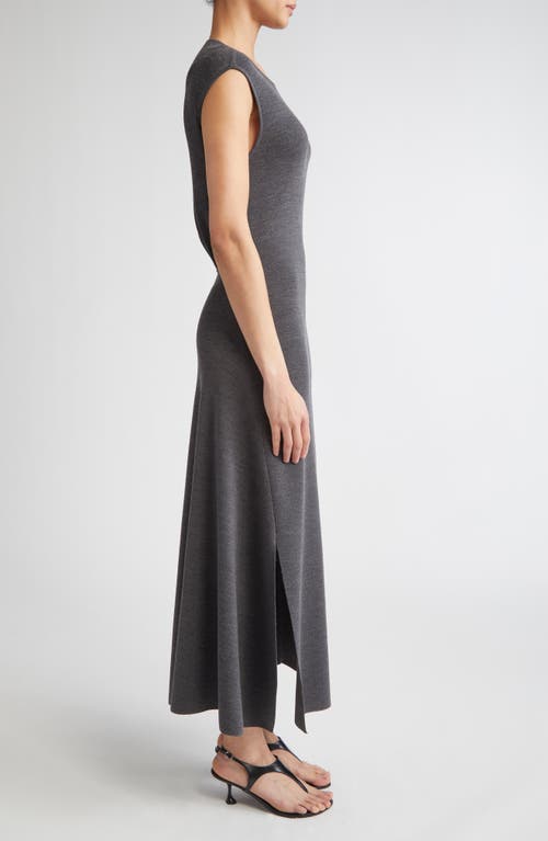 Fforme Clara Merino Wool Blend Knit Midi Dress In Gray