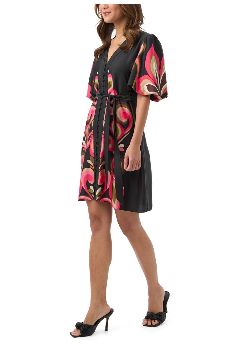 Trina Turk Certonia Border Printed Puff Sleeve Dress, Alternate, color, Multi