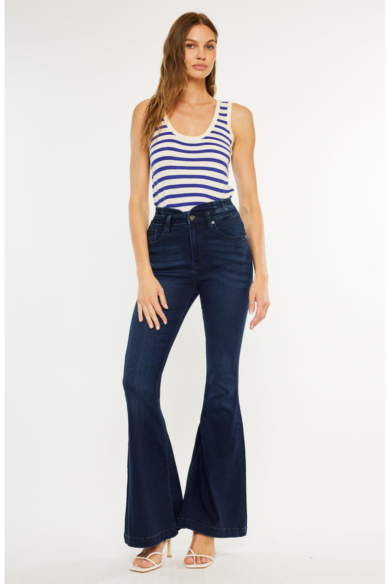 Elowen High Rise Super Flare Jeans, Alternate, color, Dark Wash