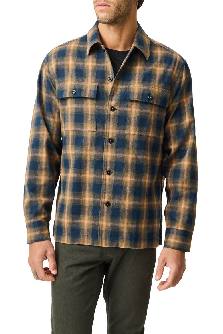 Pinehaven Plaid Organic Cotton Overshirt, Main, color, BARK