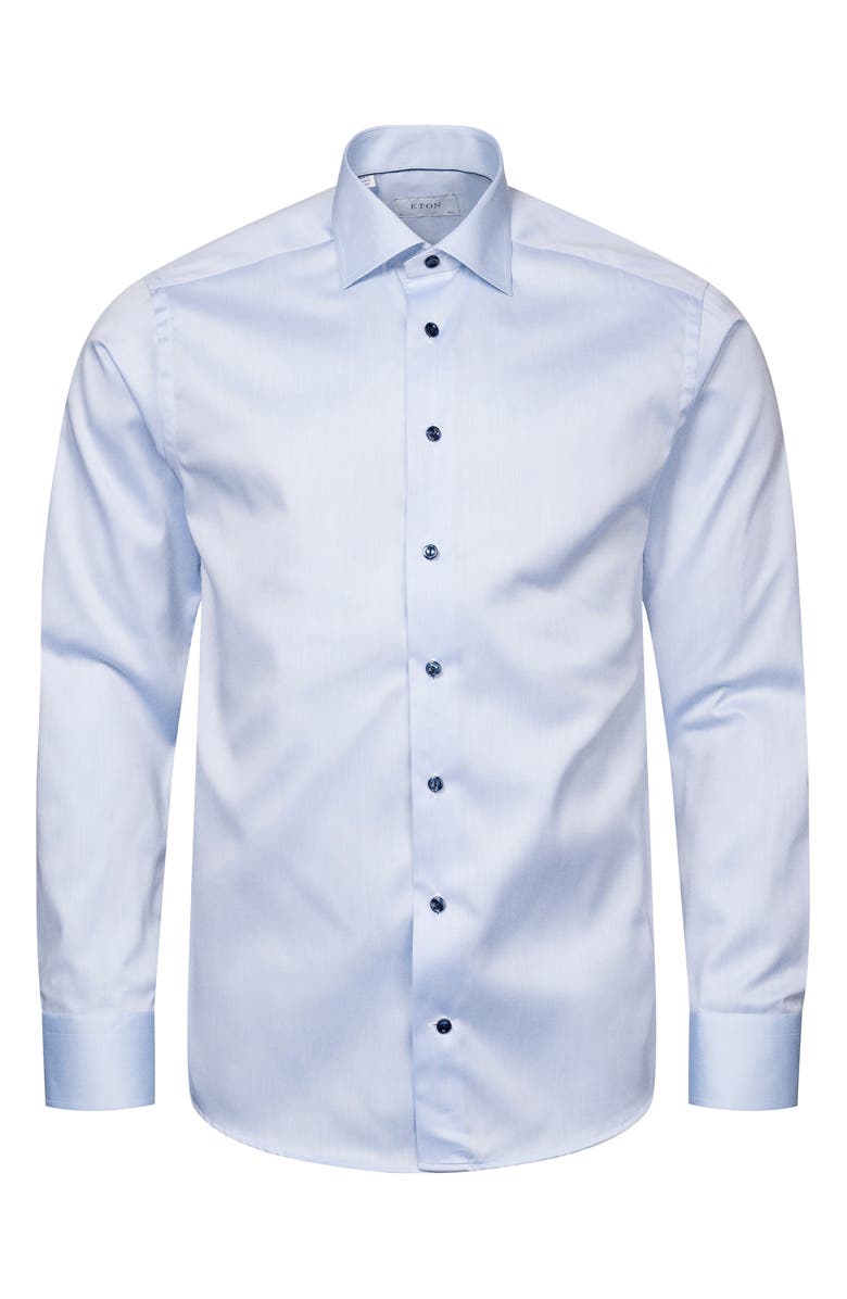Eton Contemporary Fit Twill Dress Shirt, Alternate, color, 