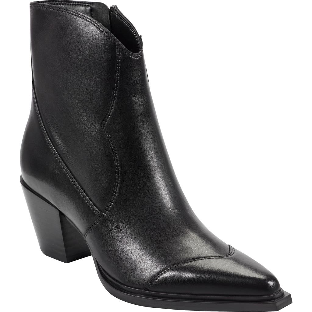 Marc Fisher Ltd Giulie Leather Western Booties In Black