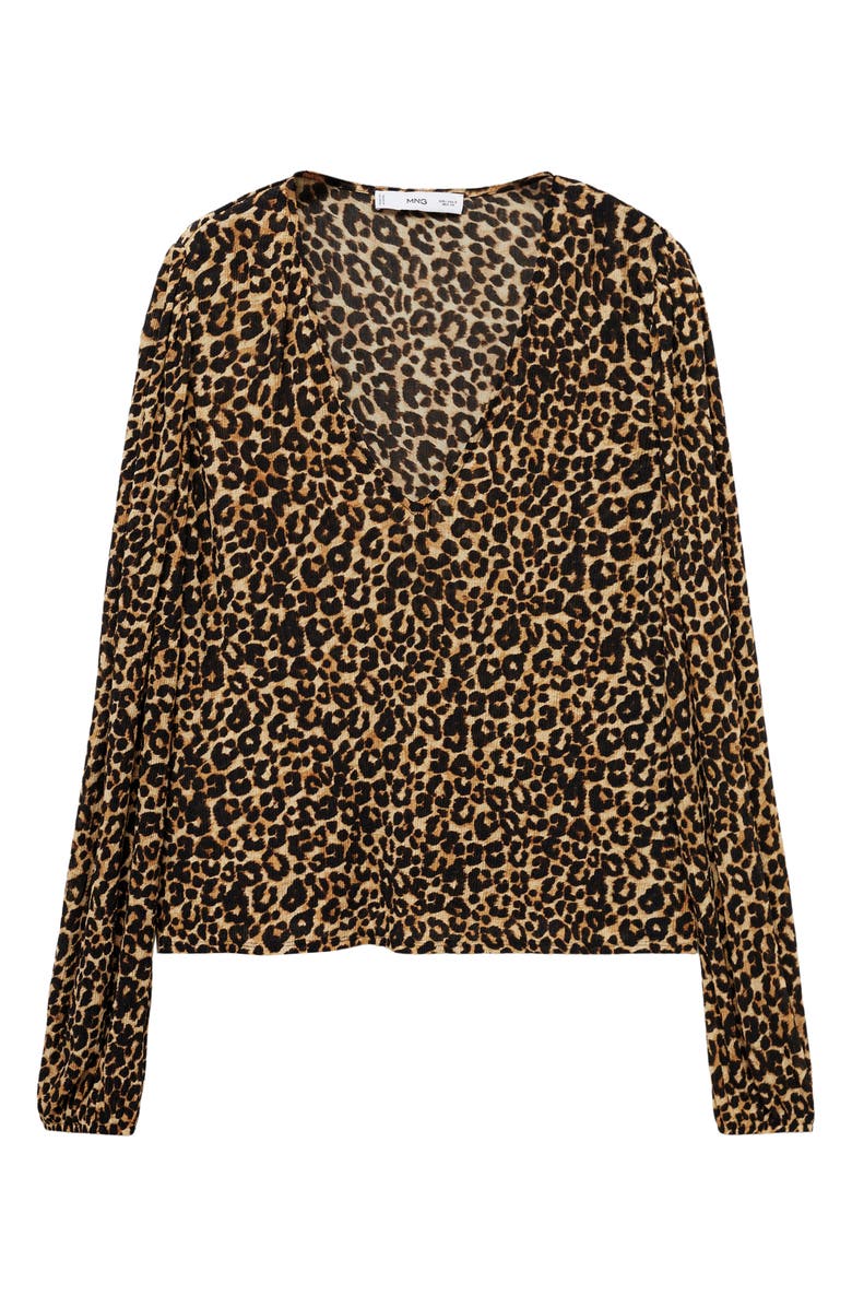 MANGO V-Neck Crepe Top, Alternate, color, 