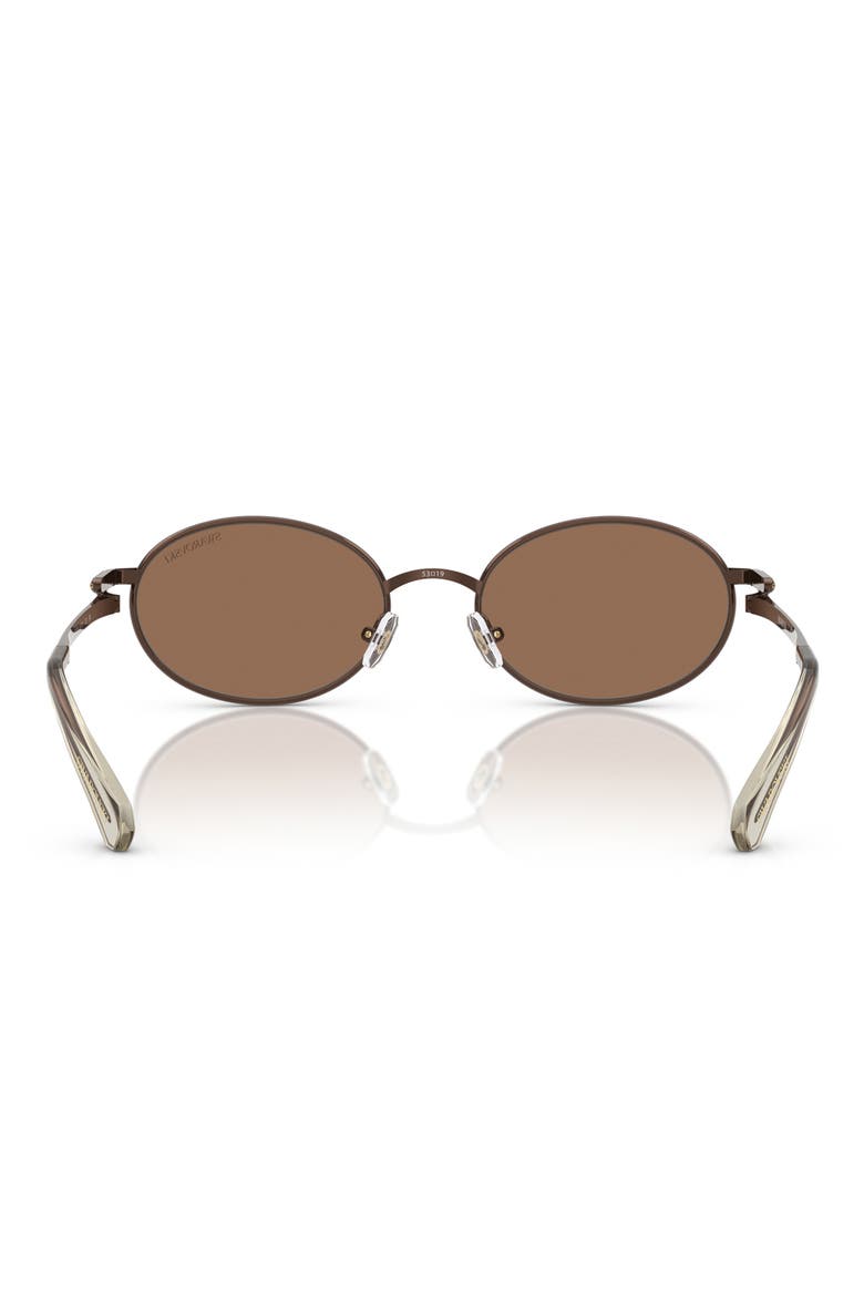 53mm Oval Sunglasses, Alternate, color, BROWN / DARK BROWN