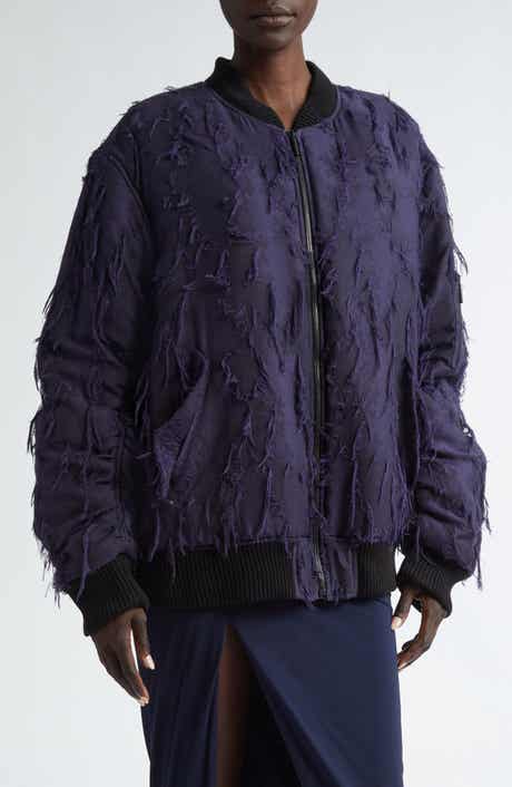 Jason Wu Collection Frayed Jacquard Bomber Jacket
