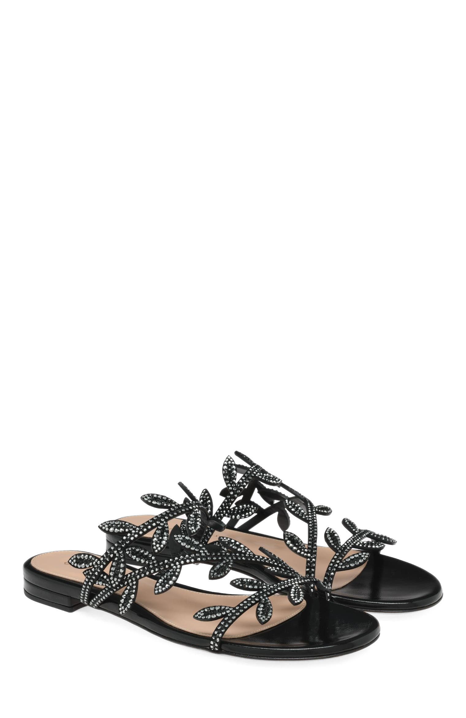 Crystal Flavia 05 Sandal, Alternate, color, Black Leather
