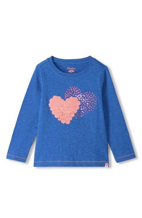 Kids' Double Hearts Long Sleeve Graphic T-Shirt